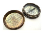 Robert Frost Poem Brass Pocket Compass with Leather Case | Handmade Antique Nautical Compass for Hiking, Camping, and Adventure | Rustic Vintage Home Décor Gift for Men, Son, or Explorer