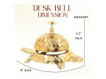 Vintage Solid Brass Service Bell – Ornate Victorian Counter Call Bell for Hotel, Office, Reception & Kitchen – Polished Brass Desk Bell, Loud Durable Ring for Restaurant or Home Décor