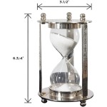 Decorative Aluminum / Brass Stand Timer  Antique Hourglass with White Sand Vintage Metal Sand Timer for Home Decor, Office Decor.