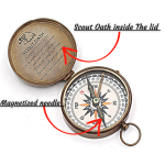 Solid Brass Eagle Scout Compass with Scout Oath inside lid