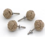 RII 6 Rope Doorknobs Nautical Twisted Decorative Jute, Rustic Rope Knot Drawer Pull and Push, Furniture Handles/Knobs, Cabinets, Wardrobes, Cupboards, Drawer, Nautical Hardware Décor, 1.25 Inches