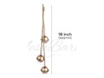 Decorative Metal Hanging Bells Set of 3 – Tibetan Inspired Rustic Wind Chime with Jute Rope, Antique Bronze Finish, 18 Inch | Vintage Home Garden Patio Balcony Door Festive Ornament & Spiritual Decor