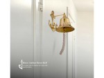 Polished Solid Brass Ship Bell with Rope Pull – Heavy Duty Wall Mount Nautical Bell for Indoor & Outdoor Use, Home Bar, Garden, Patio, Boat, or Marine Decor – Classic Brass Finish