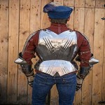 18GA Medieval Half Body Armor Suit SCA LARP with Cuirass, Gauntlet, Puldrons Christmas Costume, Gothic Gauntlets