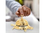 Vintage Solid Brass Service Bell – Ornate Victorian Counter Call Bell for Hotel, Office, Reception & Kitchen – Polished Brass Desk Bell, Loud Durable Ring for Restaurant or Home Décor