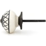 Black Lines Pattern Decorative Knob Pulls for Drawer, Dresser, Cabinet or Door - Pack of 12