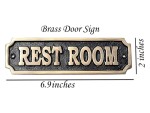 Brass ''Rest Room'' Sign – Solid Cast Brass Wall Plaque | Vintage Rest Room Door Sign | Handmade Bathroom Decor Plate | Polished Finish | Classic Home, Office, Café, Bar, Restaurant Accessory