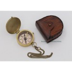 Nautical Quote Engraved And think not you Brass Compass With Leather Case for Camping Trekking Hiking