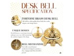 Vintage Solid Brass Service Bell – Ornate Victorian Counter Call Bell for Hotel, Office, Reception & Kitchen – Polished Brass Desk Bell, Loud Durable Ring for Restaurant or Home Décor