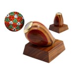 Handmade Brass &amp; Wood Lacquered Kaleidoscope with Wooden Base – Vintage Optical Collectible for Adults, Special Occasions &amp; Easter Gift – Unique Brass Kaleidoscope Home Décor