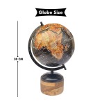 Premium 8 inch Ball Globe with Brass Antique Look - Educational & Decorative Globe for Student / Home Decor / Office / School / Table / Antique Gift Item