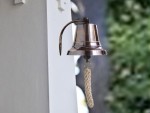 Solid Brass Wall Mounted Ship Bell, Bronze Finish Marine Hanging Bell for Dinner, Indoor &amp;amp; Outdoor Use, School, Bar, Reception, Restaurant, Nautical Decor by Roorkee Instruments India