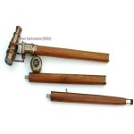 Set of Two Compass/Telescope Wood Walking Stick-Cane Brass Compass/Telescope Handle