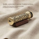 Handcrafted Etched Lacquered Brass Kaleidoscope with Oil Object Chamber – Classic Optical Collectible &amp; Unique Gift for Someone Special