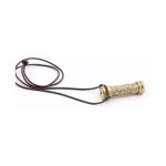 Handmade Brass Teleidoscope/Kaleidoscope Pendant Necklace with Etched Mandala Pattern, Pocket Scope Locket with Leather Cord