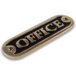 Office Door Sign Brass Casted Gold/Black Handmade Plaque Plate Decor Style Accessories Wall Mounted (12.5cm X 3.25cm)