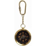 Brass Compass Keychain, Vintage-Style Nautical Pocket Compass Key Ring with Metal Chain and Clip, Mini Navigation Keychain for Sailors, Travelers & Collectors