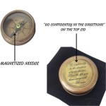 Thoreau&amp;#039;s Go Confidently Brass Compass, Gift for Graduation, Confirmation Day, Baptism, New Year Gift, Birthday, Anniversary, Communion, Camping Gift