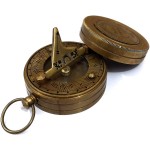 Brass Compass &amp; Sundials Antique Replica Nautical Directional Instrument Navigation Gift