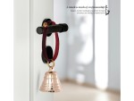 Brass Hanging Entry Bell with Leather Strap – Vintage Wall Mounted Doorbell for Home, Barn, Farmhouse, or Store – Decorative Brass Finish Door Bell for Indoor & Outdoor Use