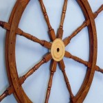 Deluxe Class Wood and Brass Decorative Ship Wheel - Nautical Home Decoration - Nautical Gifts, 48 Inches