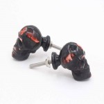 Skull Decorative Resin Dresser Knob for Furniture, Chest of Drawers, Cupboard, Nursery Drawer and Cabinet Pull, Sideboards and Wardrobes (Pack of 2, Black)