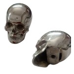 Walking Cane Brass Skull Head Handle Nickel 