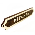 Wooden Sign Plaque Board | Kitchen Pantry Wooden Sign Board For Doors and Walls | Wooden Decorative Brass Inlaid Decorative Title Boards (Kitchen)