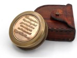 Ralph Waldo Emerson Quote Compass – “Do Not Go Where The Path May Lead” Engraved Brass Compass with Wooden Leather Case, Inspirational Graduation Gift, Adventure Keepsake for Men, Women, Son, Daughter