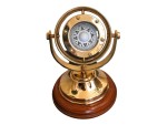 Brass Plated Gimbaled Compass with Stand – Vintage Maritime Navigation Instrument, Desk Display Decor, Nautical Gift for Office, Home & Study, Collectible Compass with Adjustable Stand