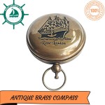 Beautiful Brass Antique Rose London Push Button 2 inch Magnetic Compass Direction Finder Brass Compass