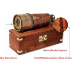 17 Inches Antique Look Brass Telescope in Wooden Presentation Box Sailors Gift