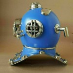 Antique Blue 18 Diving Helmet US Navy Mark V Scuba Divers Helmet Replica US Navy Mark V Antique Diving Divers Helmet Brass Steel Full Size Vintage Gift