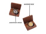 Happiness is a Direction Not a Place Brass Compass with Wooden Box – Inspirational Engraved Quote Compass Gift for Graduation, Birthday, Travel, Men, Women – Vintage Navigation Compass Decor