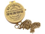 Be Strong and Courageous, Joshua 1:9 – Solid Brass Engraved Compass with Leather Case | Christian Gift for Baptism, First Communion, Confirmation, Graduation | Inspirational Religious Gift for Boys, Girls & Men