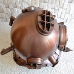 Diving Helmet in 18 inch for Home Decor Figurines in Iron and Aluminum Vintage Scuba Mark V Navy Divers Helmet Diving Helmet Decaled Decor, Full Size, Fish Tank