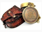 Dad I'll Always Be Your Little Girl Compass, Premium Handcrafted Brass Engraved Compass with Leather Case, Sentimental Gift for Father Dad from Daughter, Hero Quote Keepsake, Vintage Compass Gift