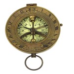 Vintage Nautical Sundial Compass Round Brass Finish Sundial Navigational Compass