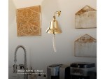 Polished Brass Ship Bell with Rope Pull – Heavy Duty Wall Mount Nautical Bell for Boat, Bar, Patio, Garden, or Home – Loud Ringing Coastal Decor, Marine Style, Indoor Outdoor Brass Finish