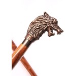 Roorkee Instruments Brass Nebula Walking Stick top Wolf Gothic Walking Stick Winter Cane