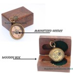 Necklace Compass Not All Those Who Wander are Lost with Wooden Box/Working Compass Handmade