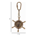 Vintage Antique Brass Compass Keychain | Directional Compass Key Ring | Compass for Kids Survival | Retro Metal Compass Keyring for Men & Women | Gift for Travelers & Adventurers