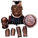 Medieval Armor 300 Spartan Helmet Copper Finish Muscle Set Leg & Arm Guard