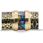 Handmade Solid Wood Display Stand for Dual Side Brass Wedding Kaleidoscope Liquid Object Chamber Unique Optical Collectible