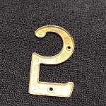 4 Inch Premium Bright Solid Brass Door House Numbers and Street Address Plaques Numbers for Residence and Mailbox Signs (Number 5)