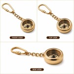 Vintage Antique Brass Compass Keychain | Directional Compass Key Ring | Compass for Kids Survival | Retro Metal Compass Keyring for Men & Women | Gift for Travelers & Adventurers