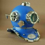 Antique Blue 18 Diving Helmet US Navy Mark V Scuba Divers Helmet Replica US Navy Mark V Antique Diving Divers Helmet Brass Steel Full Size Vintage Gift