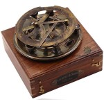 Antique Nautical Vintage Directional Magnetic Sundial Clock Pocket Compass Quote Engraved Baptism Gifts with Leather Case for Love, Father, Son 8 inch Gilbert & Sons London 1895