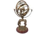Antique Brass Armillary Sphere Globe with Compass Base | Astronomical Instrument Model | Vintage Celestial Globe for Office Desk, Home Décor, Study Table | Handmade Nautical Gift