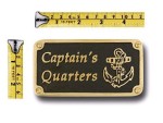 Captain’s Quarters Brass Plaque – Nautical Bathroom Wall Sign | Funny Beach Theme Décor | Vintage Maritime Door Plate | Handmade Solid Brass Wall Decoration for Home, Cabin, or Boat